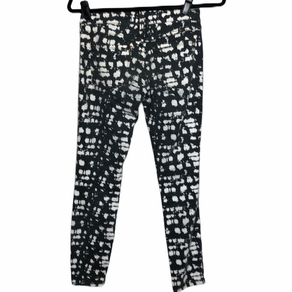 Free People gray/cream print brushed denim jeans - Picture 2 of 6